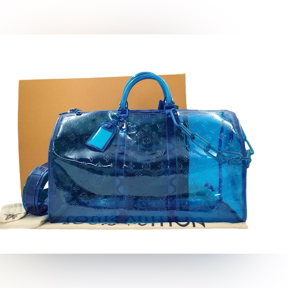 Louis Vuitton Handbags - 🔥Louis Vuitton•Limited Ed. Virgil Abloh Monogram PVC Keepall Bandouliere 50 Blue